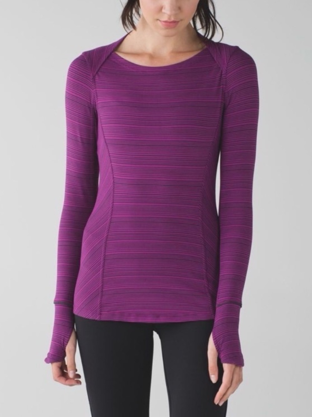 Lululemon Kanto Catch Me Long Sleeve Top. Plum and Navy. Size 4